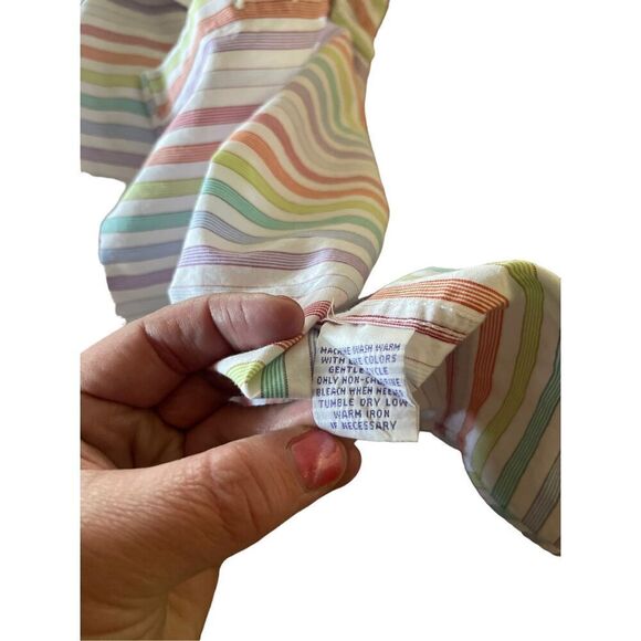 Alan Flusser Mens Multi Color Stripes Buttons Up Long Sleeve Shirt Size L - Picture 3 of 10